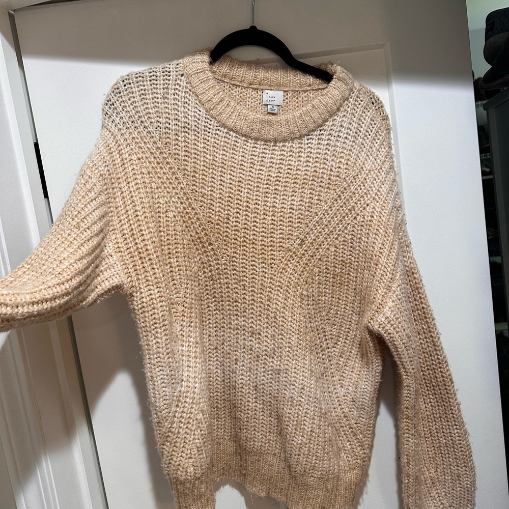 a new day Cream Crew Neck Chunky Knit Sweater